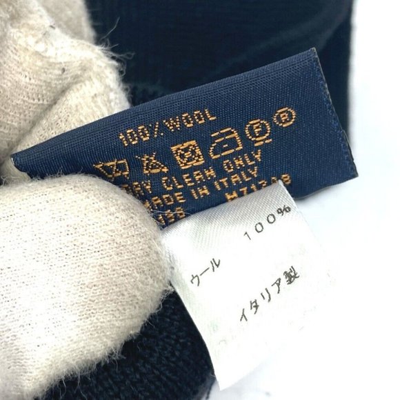 Authentic LOUIS VUITTON M71248 Gon LV Horizon gloves Glove wool Black/Red - Picture 4 of 8